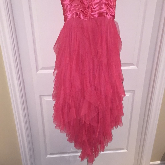 Deb Ladies Strapless High Low Ruffled Formal Prom Dress Pink Size 11/12 - Picture 11 of 15